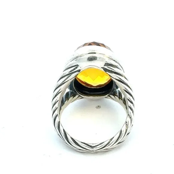 David Yurman Oval Citrine Ring Size 8 Silver Estate DY757 - Picture 4 of 8